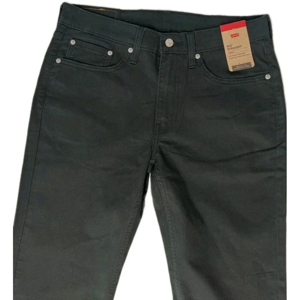 Levi's Men's 514 Straight Fit Cotton Twill Pant Dark Gray Stretch Size 36x29